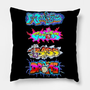 graffiti 4 music tags by LowEndGraphics Pillow