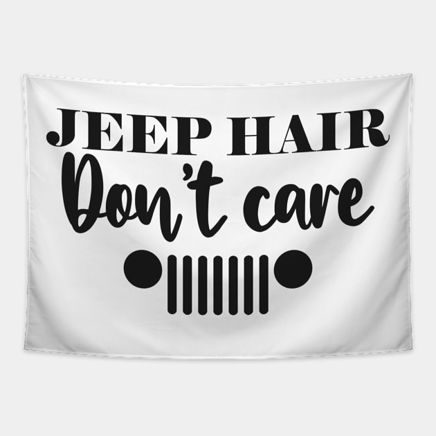 Jeep Hair Don't Care Tapestry by KC Happy Shop