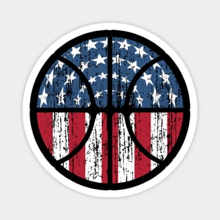 American Flag Grunge Basketball Patriotic Stars and Stripes Magnet