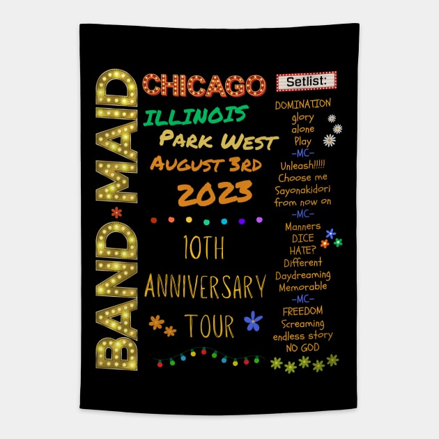 Band Maid Setlist - Chicago Park West Tapestry by Daz Art & Designs