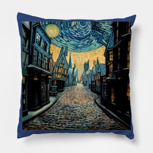 Starry Night in Diagon Alley Pillow