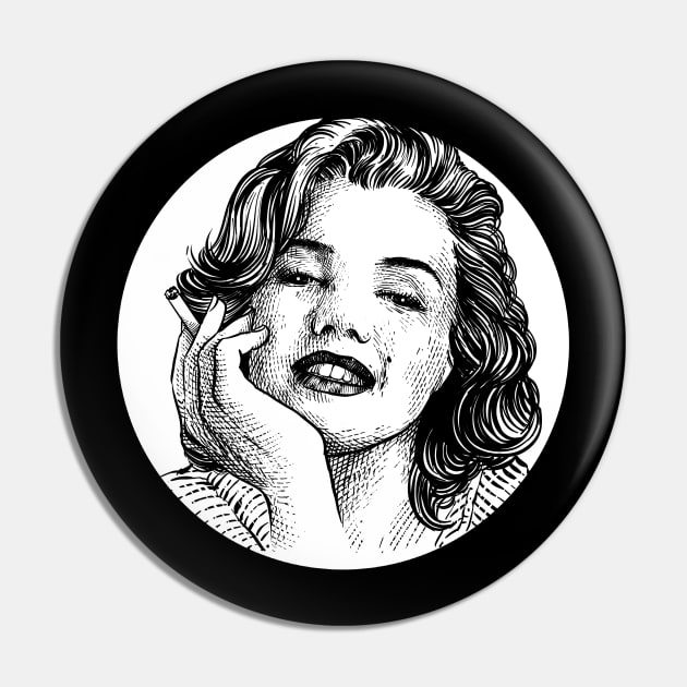 Marilyn Monroe hand drawing, vintage style illustration design Pin by ROCKHOPPER