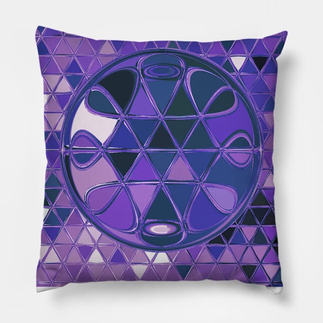 Purple Stained Glass Amethyst Birthstone Pillow by Moon Art