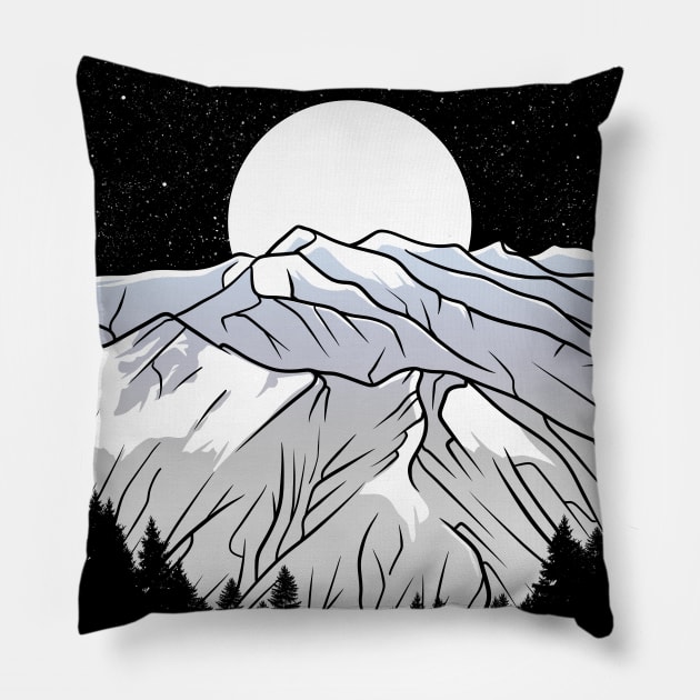 Mount Kita Japan Pillow by mailboxdisco
