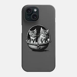 Little cats in basket Phone Case