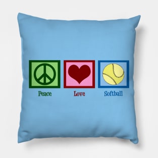 Peace Love Softball Pillow