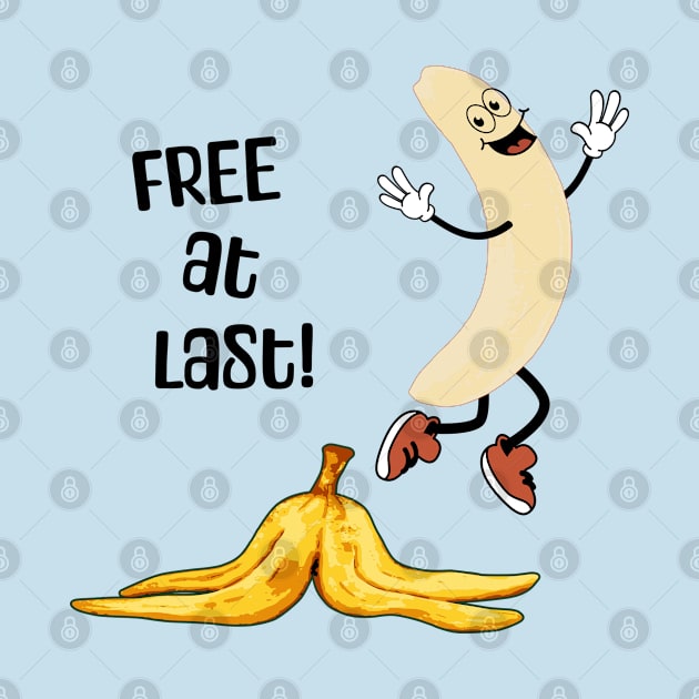 Funny free banana man is stripped of its peel and happy dancing by Luxinda