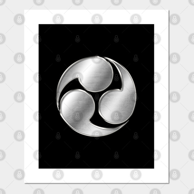 Get Wallpaper Kobayakawa Clan Kamon Silver Chrome Tomoe Affiche Et Impression D Art Teepublic Fr Desktop Wallpaper
