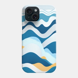 Bright Isometric Waves Repeating Patterns Flat Illustration Art Phone Case