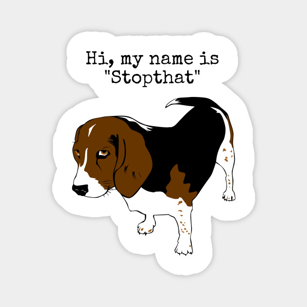 Hi My Name Is Stopthat Funny Dogs Beagle Lovers Puppy Puns