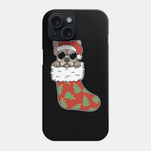 Cool Pug Sock Funny Pug Santa Christmas Stocking Phone Case