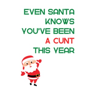 Even Santa Knows You’ve Been A Cunt This Year T-Shirt