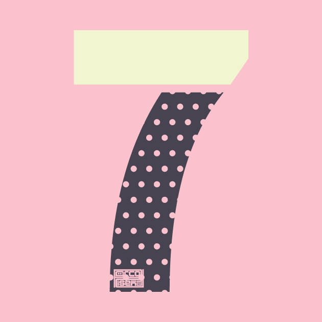 Number 7 Seven Ladies Girls Polka Dots Girly Cute by porcodiseno