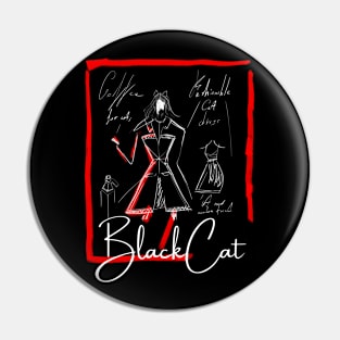 Woman - black cat Pin