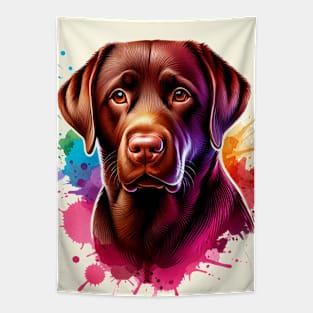 Chocolate Lab Labrador Retriever Dog Artwork Tapestry