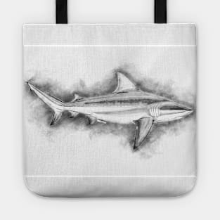 BULL SHARK Fine Art Sketch Drawing for the Ocean and Animal Lovers Tote