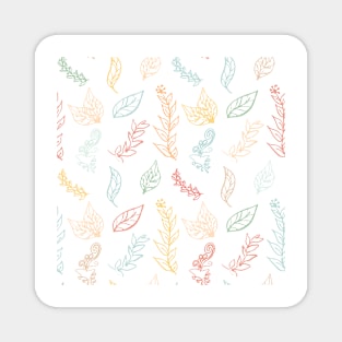 Seamless colorful pattern with leaves in vintage style. Magnet