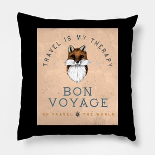 Travel is my therapy - Bon voyage Pillow