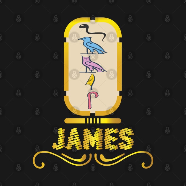 JAMES-American names in hieroglyphic letters-James, name in a Pharaonic Khartouch-Hieroglyphic pharaonic names by egygraphics