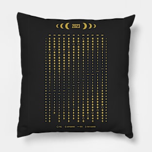 Gold Moon Phases Calendar 2023 USA Pillow