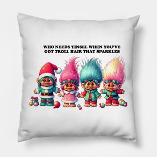 Merry Troll Christmas Pillow