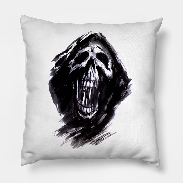 Screaming Skull Pillow by DougSQ