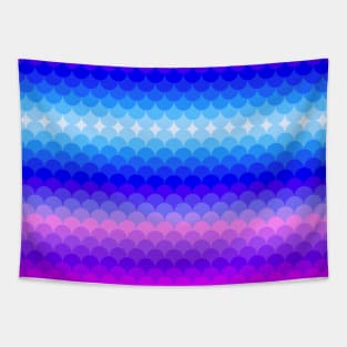 Pink Purple Blue Gradient Scales Tapestry