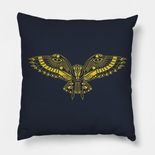 Detailed Golden Owl Pillow