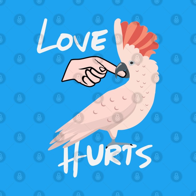 Love Hurts Moluccan Cockatoo Parrot Biting Finger by Einstein Parrot