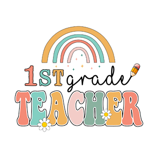 1st Grade Teacher Rainbow Leapord Back to School T-Shirt