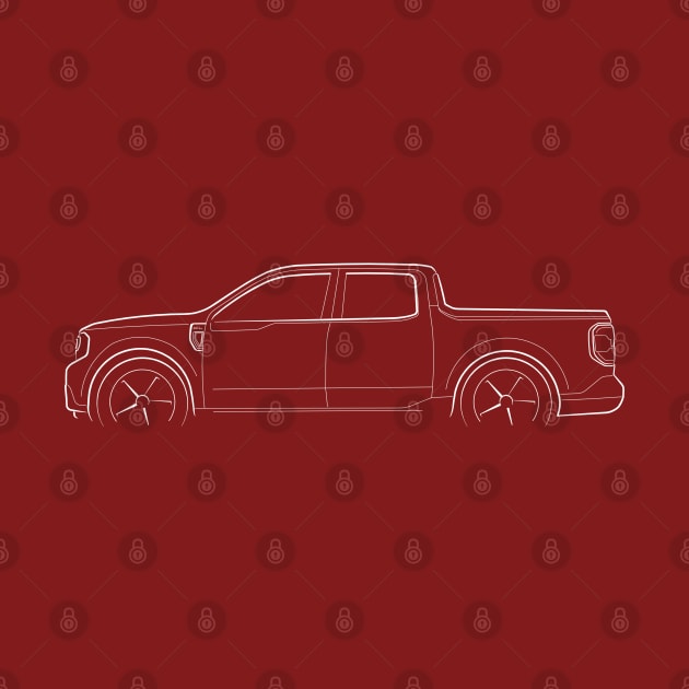 Ford Maverick Pickup - profile stencil, white by mal_photography