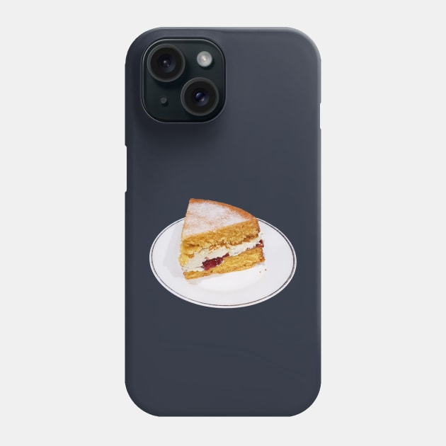 Sweet Food Victoria Sponge Slice of Cake Phone Case by ellenhenryart