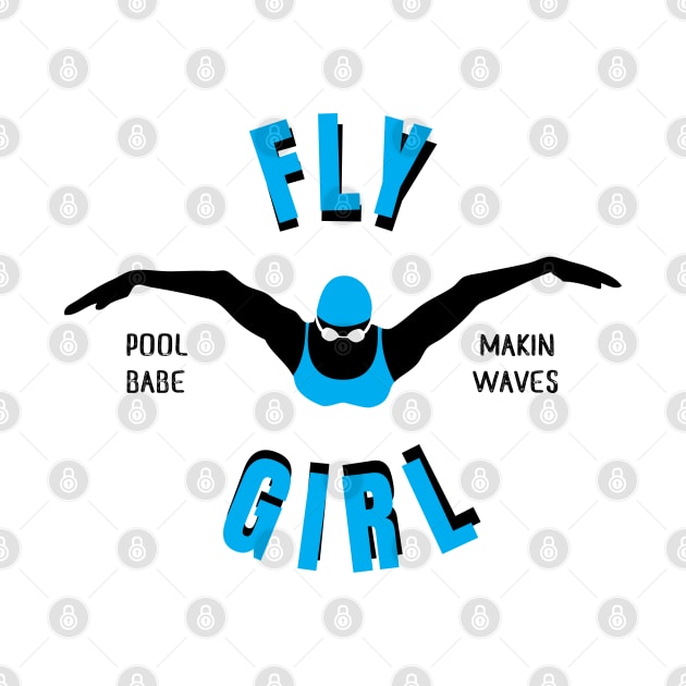 Womens Butterfly Girl Swimmer Girls Swimming Gift by atomguy