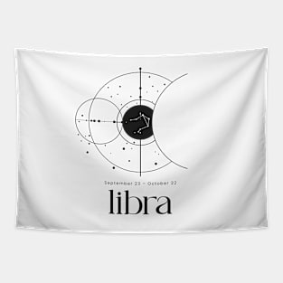 Minimalist Libra Zodiac Sign Constellation Astrology Horoscope Aesthetic Tapestry