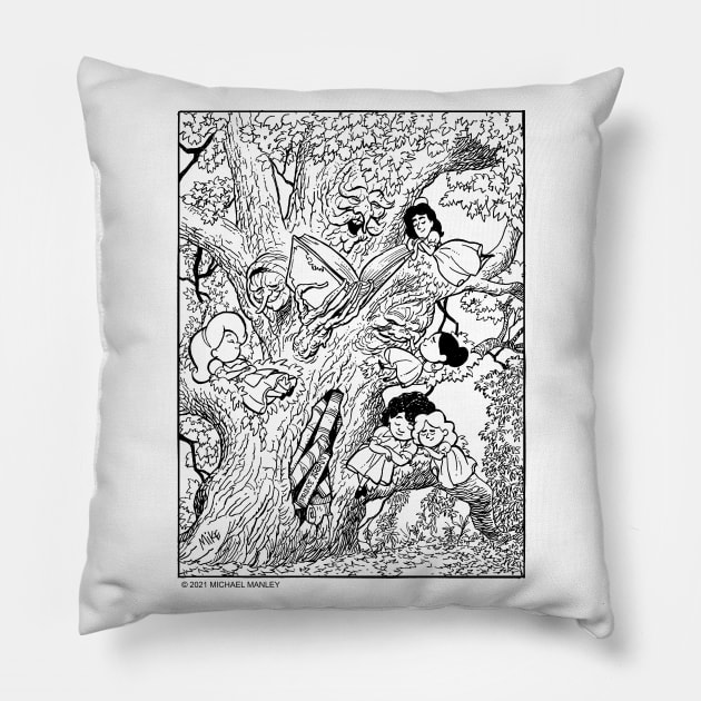 Story Tree Pillow by drawmanley