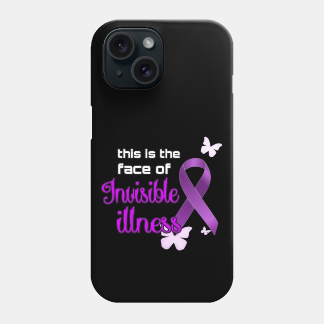 Face Of Invisible Illness Purple Phone Case by AlondraHanley