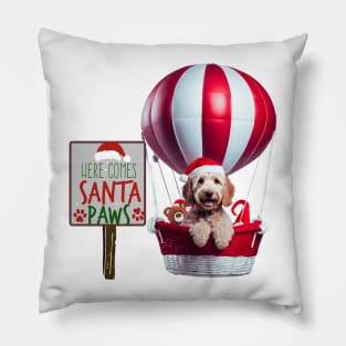 Here Comes Santa Paws in Hot Air Balloon Pillow