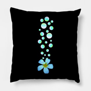 Frangipani Flower with soap bubbles Pillow