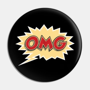 ✪ OMG ✪ Vintage retro comic style bubble ✸ Pin