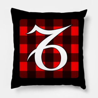 Capricorn Zodiac Horoscope Buffalo Plaid Square Monogram Pillow