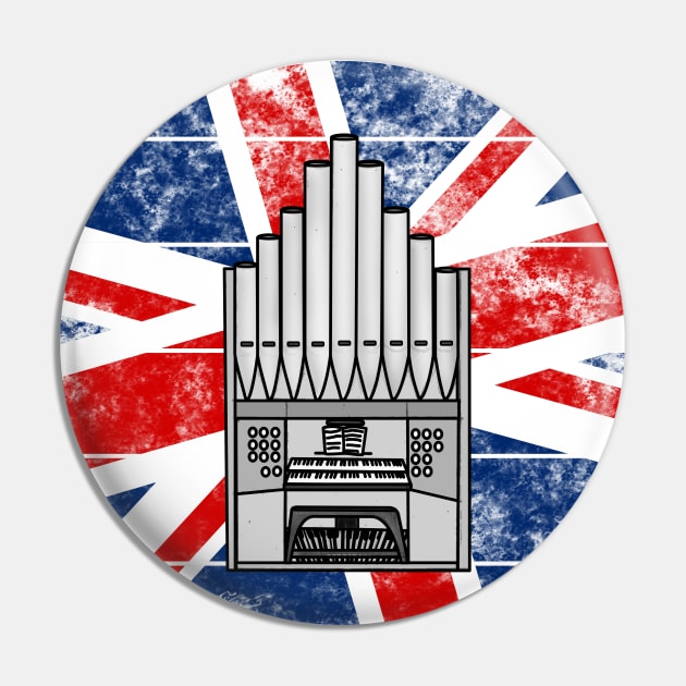 Church Organ UK Flag Britain Organist British Musician Pin by doodlerob