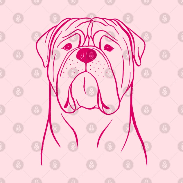 Bullmastiff (Pink and Berry) by illucalliart