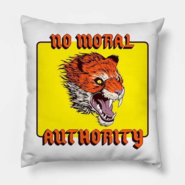 No Moral Authority Pillow by benjaminhbailey