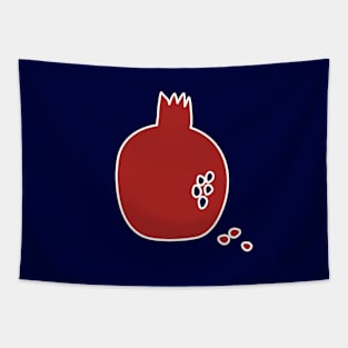 Pomegranate on blue Tapestry