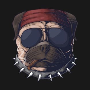 Cool Pitbull With Sunglasses Dog Head T-Shirt