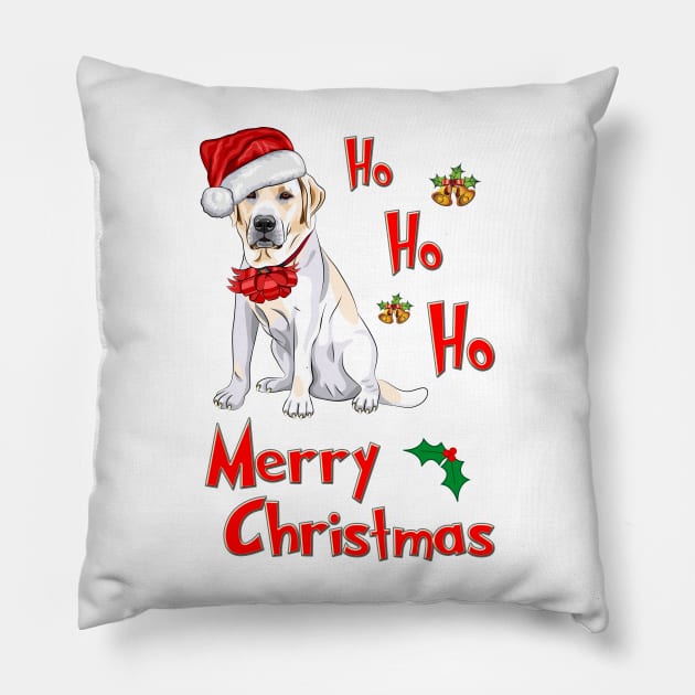 Ho Ho Ho Merry Christmas Labrador! For Labrador Retriever Dog Lovers! Pillow by rs-designs