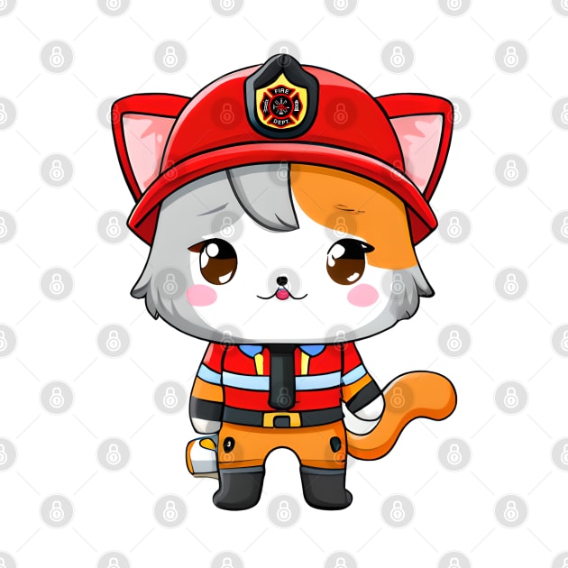 Cat Dressed as a Fireman, Super Cute, Adorable, and So Fun by 1FunLife