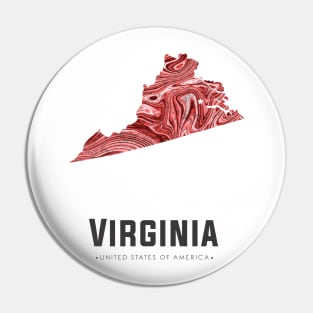 Virginia state map abstract red Pin