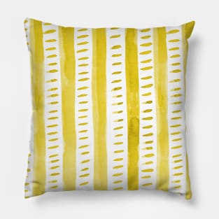 Watercolor lines - yellow Pillow