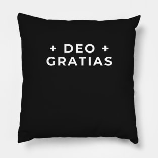 + DEO + GRATIAS Logo | pattern - black bkg Pillow